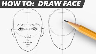 How To Draw Face  Easy Beginner Proportion Tutorial [upl. by Efren]