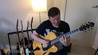 Roundwound vs Flatwound strings on jazz guitars [upl. by Badger]