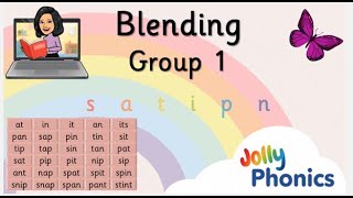 Jolly Phonics Group 1 Blending to Read  s a t i p n [upl. by Obeded]