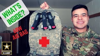 ARMY COMBAT MEDIC 68W  Aid Bag Items [upl. by Kcorb26]