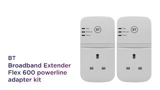 BT Broadband Extender Flex 600 Powerline Adapter Kit  Product Overview  Currys PC World [upl. by Cenac]