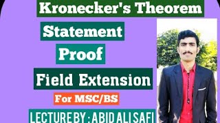 Kronecker s Theorem  Statement  Proof  Field Extension By MATH POINT ACADEMY [upl. by Adey168]