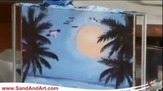 Painting by colored sand art  How to do crafts [upl. by Vinita501]