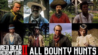 Red Dead Redemption 2  All 14 Bounty Hunting Missions RDR2 [upl. by Hnahk]