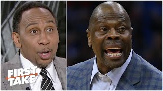 Stephen A amp Max react to Patrick Ewing being annoyed at MSG security  First Take [upl. by Nennahs696]