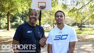 Can Steph Curry Beat Dad Dell in a Game of HORSE  GQ Sports [upl. by Ahseele757]