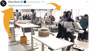 Tesla Optimus Bot Folds Laundry [upl. by Kurtz749]