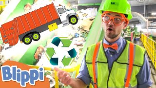 Blippi Recycles with Garbage Trucks  Educational Videos for Kids [upl. by Guibert123]