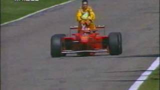 M Schumacher gives Fisichella a ride home 1997 Germany Hockenheim taxi [upl. by Buell478]