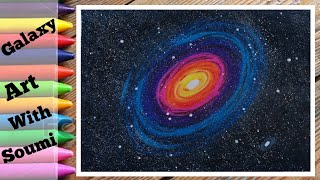 How to draw Galaxy with pastel coloursMilky waySpiral Galaxy step by step [upl. by Merriott691]