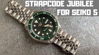 Strapcode 3D Super Jubilee Bracelet for the Seiko 5 Sports SRPD  Unboxing Setup and Review [upl. by Lagas]