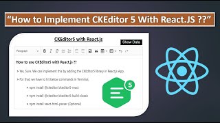 How to Implement  Add  Build CKEditor 5 with Reactjs Hook useState [upl. by Arrotal]