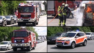 Mit NEF Realeinsatz PKWBrand Schauübung der Freiwilligen Feuerwehr Heppenheim Mitte [upl. by Nedak]