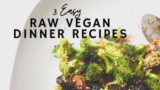 3 Easy Raw Vegan Dinner Recipes  Deliciously Raw [upl. by Grimbly486]