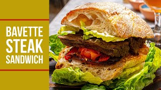 Flank STEAK SANDWICH Recipe  Bavette Steak  Onglet [upl. by Seka]