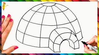 How To Draw An Igloo Step By Step 🧊 Igloo Drawing Easy [upl. by Melisa]