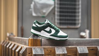 Nike Dunk Low quotSpartan Greenquot Varsity Green Review amp OnFeet [upl. by Kealey]