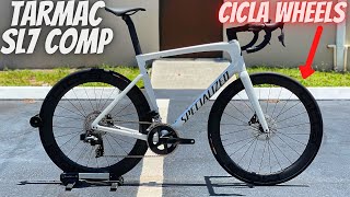 2022 SPECIALIZED TARMAC SL7 COMP SRAM RIVAL AXS WITH CICLA CARBON FIBER WHEELS EXPLANATION [upl. by Nnylodnewg834]