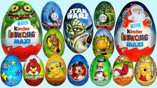 20 Surprise eggs Kinder Maxi Маша и Медведь Kinder Surprise Mickey Mouse Surprise egg [upl. by Suivatnom654]