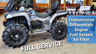 CFMOTO CFORCE 800 Full Service How to Change Oil Diffs Transmission Fluid Air Filter Upgrade [upl. by Nivac]