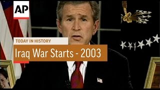 Bush Announces Iraq War Start  2003  Today In History  19 Mar 17 [upl. by Kamila]