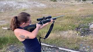 Girl shoots Tikka T3 lite 300 win mag slow motion [upl. by Player]