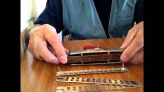 Cleaning Chromatic Harmonica  disassembly [upl. by Euf180]