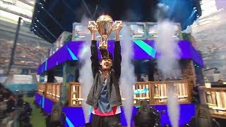 Bugha lifts the trophy after winning Fortnite World Cup  ESPN Esports [upl. by Pournaras86]