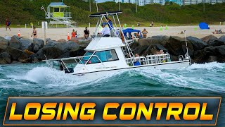 BOATS STRUGGLING AT HAULOVER INLET   HAULOVER BOATS  WAVY BOATS [upl. by Ridinger]