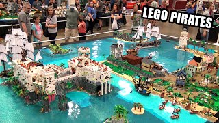 Massive LEGO Pirate Harbor Battle Built By 10 People [upl. by Clyve]