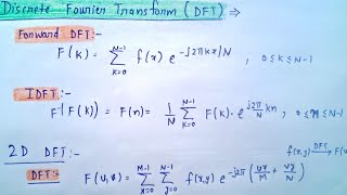 Discrete fourier transform in digital image processing  properties of fourier transform  Lec20 [upl. by Sivek]