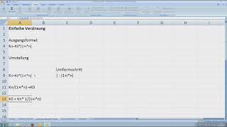 Herleitung Formeln zur Abzinsung Tutorial BWL Excel Deutsch [upl. by Arbuckle437]