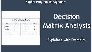 Decision Matrix Analysis [upl. by Aniret]