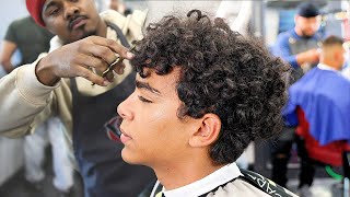 HAIRCUT TUTORIAL UNDERCUT MID FADE CURLY TOP [upl. by Rea]