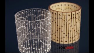 Laser Cut Bendable Wood amp Acrylic  Living Hinge Bracelet  Boss Laser [upl. by Nywroc]