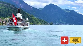 Switzerland Lake Lucerne Catching A Boat Cruise To Weggis  4K [upl. by Hogarth]