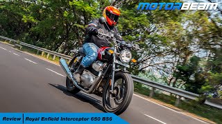 Royal Enfield Interceptor 650 BS6  2Minute Review amp 0100 Test  MotorBeam [upl. by Dohsar]