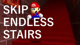 Super Mario 64  Skip Endless Stairs Glitch Backwards Long Jump [upl. by Tnerb]