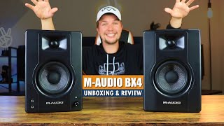 BEST BUDGET STUDIO MONITORS 2021  MAudio BX4 Studio Speakers Unboxing amp Review [upl. by Latsryk24]