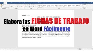 CÓMO HACER FICHAS DE TRABAJO EN WORD FÁCILMENTE [upl. by Edniya]