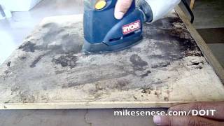 Cleaning a Pizza Stone with a Sander [upl. by Leahcimnoj702]