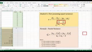 How To Calculate Pooled Variance in Excel 2013 [upl. by Namie]