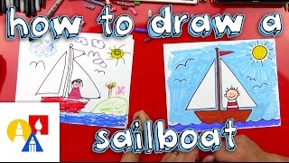 How To Draw A Sailboat for young artists [upl. by Asiram]