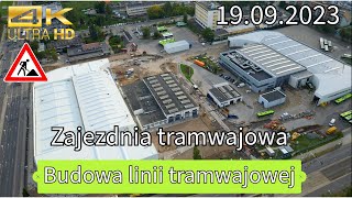 Olsztyn  Nowa zajezdnia tramwajowa 19092023 4K 60Fps [upl. by Anirba]