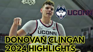 Donovan Clingan  UConn Highlights 2024 [upl. by Yunfei]