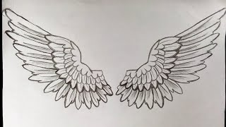 How To Draw Angel Wings Easy For Beginners [upl. by Mandie]