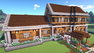 Minecraft How to Build a Large Spruce House Easy Tutorial [upl. by Claire506]