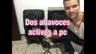 Como conectar dos altavoces activos al pc [upl. by Litch]