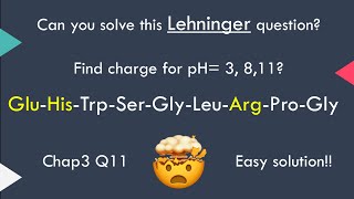 11 Caculating Charge of Polypeptide  Lehninger Chapter 3 [upl. by Eelrefinnej]