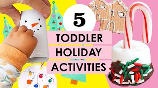 5 Fun amp Easy Holiday Crafts For Toddlers [upl. by Yelich]